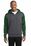 Sport-Tek  Tech Fleece Colorblock 1/4-Zip Hooded Sweatshirt | Graphite Heather/ Forest Green