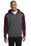 Sport-Tek  Tech Fleece Colorblock 1/4-Zip Hooded Sweatshirt | Graphite Heather/ Maroon