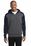 Sport-Tek  Tech Fleece Colorblock 1/4-Zip Hooded Sweatshirt | Graphite Heather/ True Navy