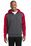 Sport-Tek  Tech Fleece Colorblock 1/4-Zip Hooded Sweatshirt | Graphite Heather/ True Red