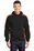 Sport-Tek Sleeve Stripe Pullover Hooded Sweatshirt | Black/ Deep Orange