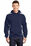 Sport-Tek Sleeve Stripe Pullover Hooded Sweatshirt | True Navy/ White