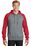 Sport-Tek Raglan Colorblock Pullover Hooded Sweatshirt | True Red/ Vintage Heather
