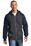 Sport-Tek Raglan Colorblock Full-Zip Hooded Fleece Jacket | Graphite Heather/ True Navy