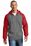 Sport-Tek Raglan Colorblock Full-Zip Hooded Fleece Jacket | Vintage Heather/ True Red