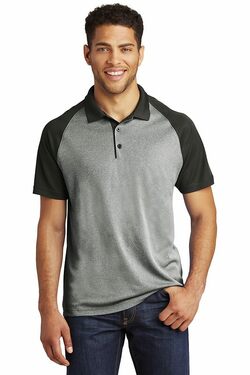 Sport-Tek  PosiCharge  RacerMesh  Raglan Heather Block Polo