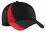 Sport-Tek Dry Zone Nylon Colorblock Cap | Black/ True Red
