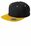 Sport-Tek Flat Bill Snapback Cap | Black/ Gold