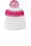 Sport-Tek Stripe Pom Pom Beanie | White/ Pink Raspberry