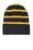 Sport-Tek Striped Beanie with Solid Band | Black/ Gold