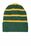 Sport-Tek Striped Beanie with Solid Band | Forest Green/ Gold