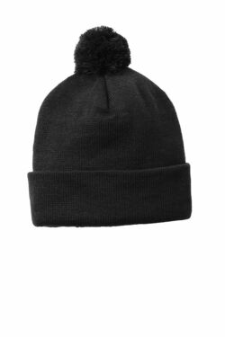 Sport-Tek  Solid Pom Pom Beanie