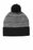 Sport-Tek  Heather Pom Pom Beanie | Black/ Grey Heather