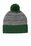 Sport-Tek  Heather Pom Pom Beanie | Forest Green/ Grey Heather