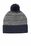 Sport-Tek  Heather Pom Pom Beanie | True Navy/ Grey Heather