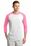 Sport-Tek Colorblock Raglan Jersey | White/ Bright Pink