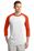 Sport-Tek Colorblock Raglan Jersey | White/ Deep Orange