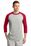 Sport-Tek Colorblock Raglan Jersey | Heather Grey/ Red