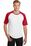 Sport-Tek Short Sleeve Colorblock Raglan Jersey | White/ Red