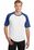 Sport-Tek Short Sleeve Colorblock Raglan Jersey | White/ Royal