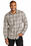 Port Authority Long Sleeve Ombre Plaid Shirt | Frost Grey