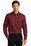 Port Authority Long Sleeve SuperPro React Twill Shirt | Burgundy