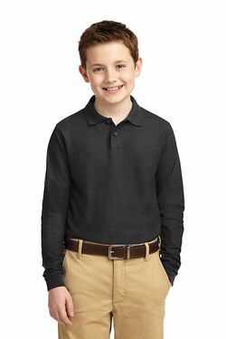 Port Authority Youth Long Sleeve Silk Touch Polo