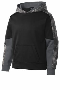 Sport-Tek Youth Sport-Wick Mineral Freeze Fleece Colorblock Hooded Pullover