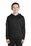 Sport-Tek Youth Sport-Wick Fleece Colorblock Hooded Pullover | Black/ Dark Smoke Grey