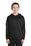Sport-Tek Youth Sport-Wick Fleece Colorblock Hooded Pullover | Black/ Deep Red