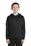 Sport-Tek Youth Sport-Wick Fleece Colorblock Hooded Pullover | Black/ True Royal