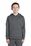 Sport-Tek Youth Sport-Wick Fleece Colorblock Hooded Pullover | Dark Smoke Grey/ Navy