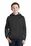 Sport-Tek Youth Sport-Wick CamoHex Fleece Colorblock Hooded Pullover | Black/ Dark Smoke Grey