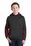 Sport-Tek Youth Sport-Wick CamoHex Fleece Colorblock Hooded Pullover | Black/ Deep Red