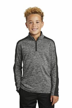 Sport-Tek  Youth PosiCharge  Electric Heather Colorblock 1/4-Zip Pullover
