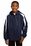 Sport-Tek Youth Fleece-Lined Colorblock Jacket | True Navy/ White
