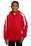 Sport-Tek Youth Fleece-Lined Colorblock Jacket | True Red/ White