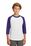 Sport-Tek Youth Colorblock Raglan Jersey | White/ Purple