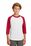 Sport-Tek Youth Colorblock Raglan Jersey | White/ Red