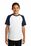 Sport-Tek Youth Short Sleeve Colorblock Raglan Jersey | White/ Navy