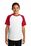 Sport-Tek Youth Short Sleeve Colorblock Raglan Jersey | White/ Red