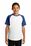 Sport-Tek Youth Short Sleeve Colorblock Raglan Jersey | White/ Royal