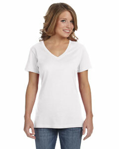 Ladies' Ringspun Featherweight V-Neck T-Shirt