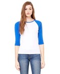Ladies' Stretch Rib 3/4-Sleeve Contrast Raglan T-Shirt
