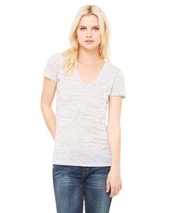 Ladies' Jersey Short-Sleeve Deep V-Neck T-Shirt