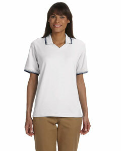 Ladies' Tipped Perfect Pima Interlock Polo