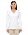 Ladies' Perfect Fit Y-Placket Convertible Sleeve Knit Top