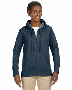 Ladies' 7 oz. Organic/Recycled Heathered Fleece Full-Zip Hood