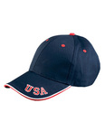 6-Panel Mid-Profile Cap with USA Embroidery